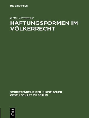 cover image of Haftungsformen im Völkerrecht
